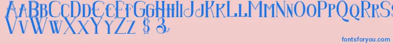 Senandungmalamboldcollege Font – Blue Fonts on Pink Background