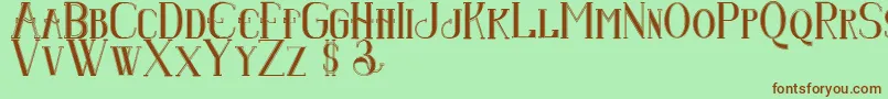 Senandungmalamboldcollege Font – Brown Fonts on Green Background