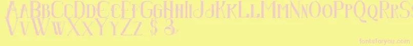 Шрифт Senandungmalamboldcollege – розовые шрифты на жёлтом фоне