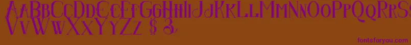 Senandungmalamboldcollege Font – Purple Fonts on Brown Background