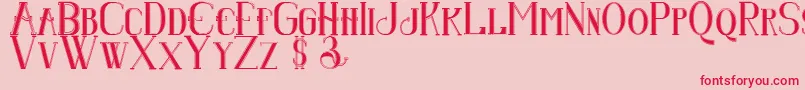 Senandungmalamboldcollege Font – Red Fonts on Pink Background