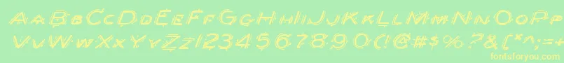 Berserkerei Font – Yellow Fonts on Green Background