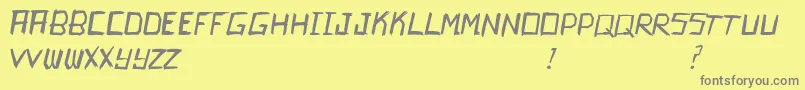 Kamikaze-Schriftart – Graue Schriften auf gelbem Hintergrund