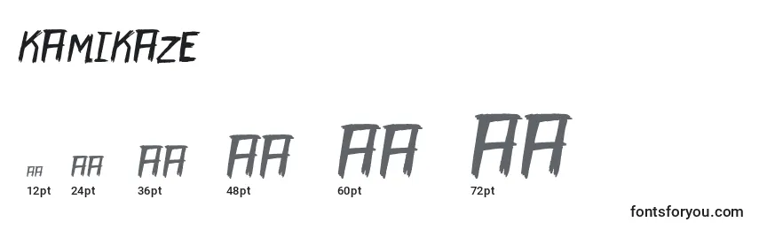 Размеры шрифта Kamikaze