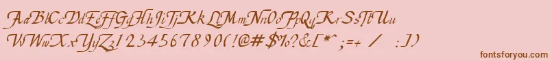 ChancellerieModerneDemo Font – Brown Fonts on Pink Background