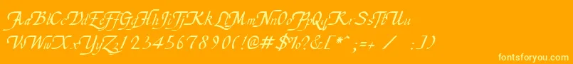 ChancellerieModerneDemo Font – Yellow Fonts on Orange Background