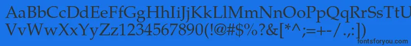 TexgyrepagellaRegular Font – Black Fonts on Blue Background