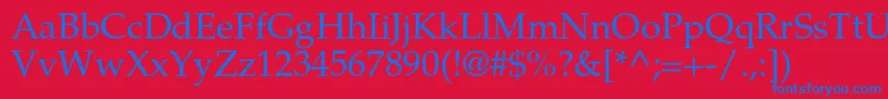 TexgyrepagellaRegular Font – Blue Fonts on Red Background
