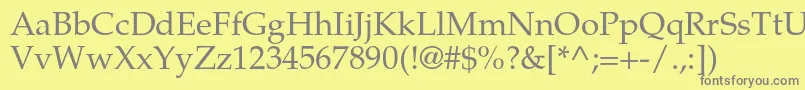 TexgyrepagellaRegular Font – Gray Fonts on Yellow Background