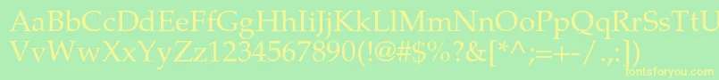 TexgyrepagellaRegular Font – Yellow Fonts on Green Background