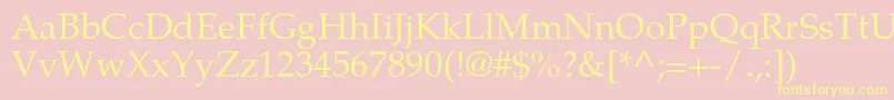 TexgyrepagellaRegular Font – Yellow Fonts on Pink Background