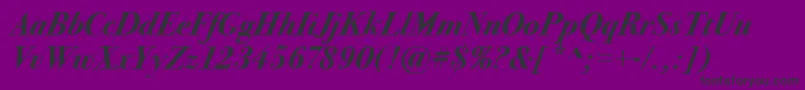 BodoniSvtytwoItcTtBoldita Font – Black Fonts on Purple Background