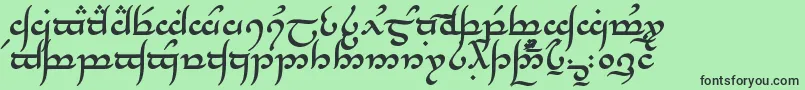 フォントTengwarAnnatarBold – 緑の背景に黒い文字