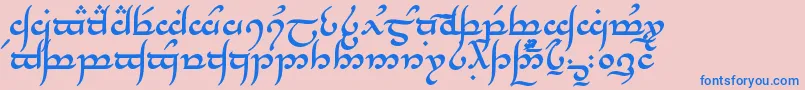 TengwarAnnatarBold Font – Blue Fonts on Pink Background