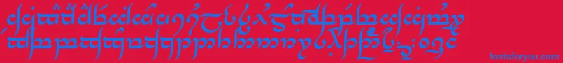 Weitere Informationen zur TengwarAnnatarBold-Schriftart TengwarAnnatarBold-Schriftart – Blaue Schriften auf rotem Hintergrund