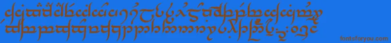 TengwarAnnatarBold Font – Brown Fonts on Blue Background