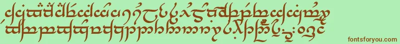 TengwarAnnatarBold Font – Brown Fonts on Green Background