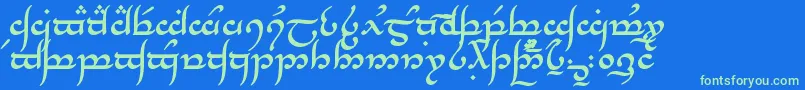 TengwarAnnatarBold Font – Green Fonts on Blue Background