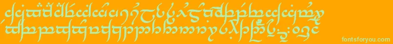 TengwarAnnatarBold Font – Green Fonts on Orange Background