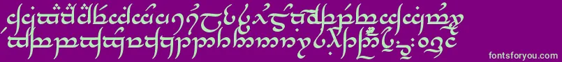 TengwarAnnatarBold Font – Green Fonts on Purple Background