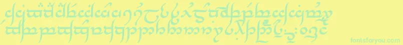 TengwarAnnatarBold Font – Green Fonts on Yellow Background