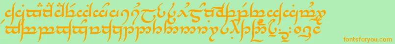 TengwarAnnatarBold Font – Orange Fonts on Green Background