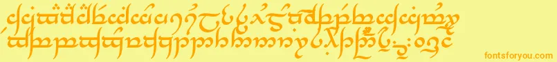 TengwarAnnatarBold Font – Orange Fonts on Yellow Background