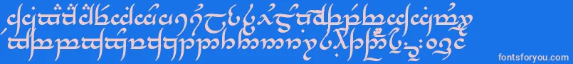 TengwarAnnatarBold Font – Pink Fonts on Blue Background