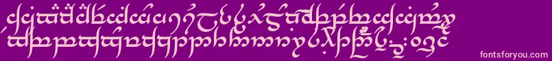 TengwarAnnatarBold Font – Pink Fonts on Purple Background