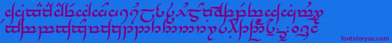 TengwarAnnatarBold Font – Purple Fonts on Blue Background