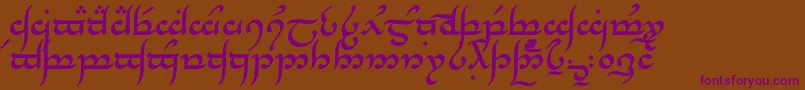 TengwarAnnatarBold Font – Purple Fonts on Brown Background