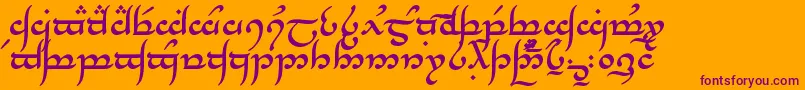 TengwarAnnatarBold Font – Purple Fonts on Orange Background