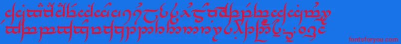 TengwarAnnatarBold Font – Red Fonts on Blue Background