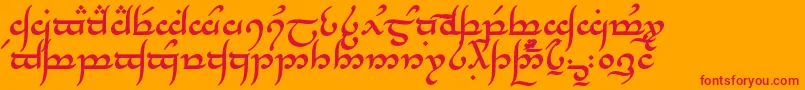 TengwarAnnatarBold Font – Red Fonts on Orange Background