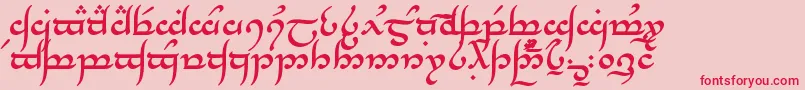 TengwarAnnatarBold Font – Red Fonts on Pink Background