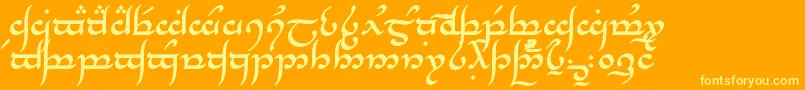 TengwarAnnatarBold Font – Yellow Fonts on Orange Background