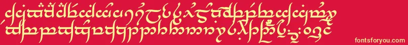 フォントTengwarAnnatarBold – 黄色の文字、赤い背景