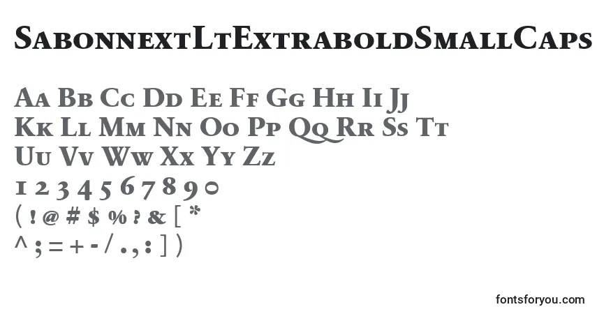 Fuente SabonnextLtExtraboldSmallCaps - alfabeto, números, caracteres especiales