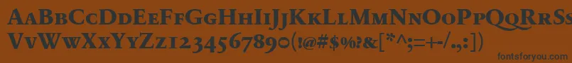 フォントSabonnextLtExtraboldSmallCaps – 黒い文字が茶色の背景にあります