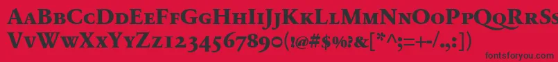 フォントSabonnextLtExtraboldSmallCaps – 赤い背景に黒い文字