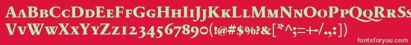 SabonnextLtExtraboldSmallCaps Font – Green Fonts on Red Background