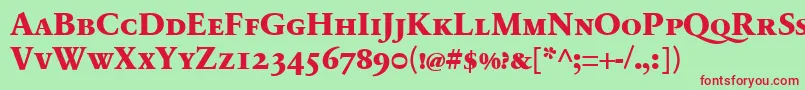 フォントSabonnextLtExtraboldSmallCaps – 赤い文字の緑の背景