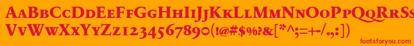 SabonnextLtExtraboldSmallCaps Font – Red Fonts on Orange Background