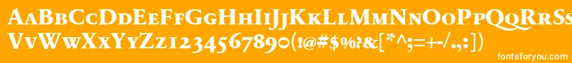 Шрифт SabonnextLtExtraboldSmallCaps – белые шрифты на оранжевом фоне