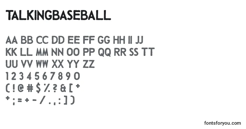 TalkingBaseball Font – alphabet, numbers, special characters