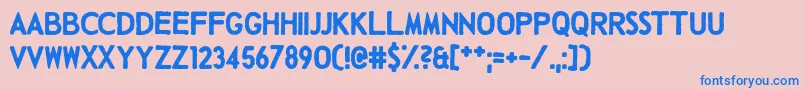 フォントTalkingBaseball – ピンクの背景に青い文字