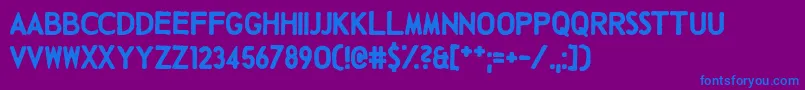 フォントTalkingBaseball – 紫色の背景に青い文字
