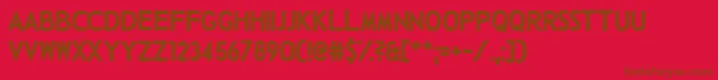 TalkingBaseball-fontti – ruskeat fontit punaisella taustalla
