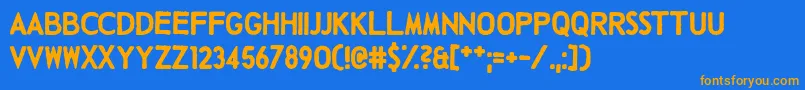 TalkingBaseball Font – Orange Fonts on Blue Background