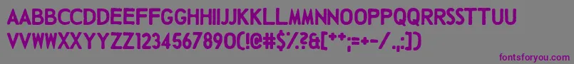 フォントTalkingBaseball – 紫色のフォント、灰色の背景